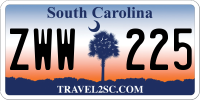 SC license plate ZWW225