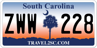 SC license plate ZWW228