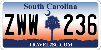 SC license plate ZWW236