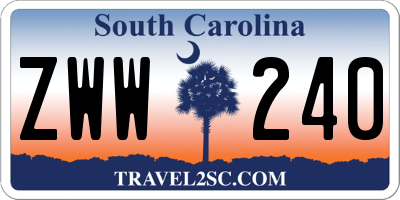 SC license plate ZWW240