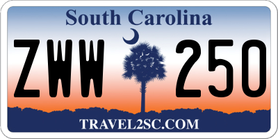 SC license plate ZWW250