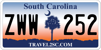 SC license plate ZWW252
