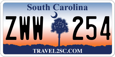 SC license plate ZWW254