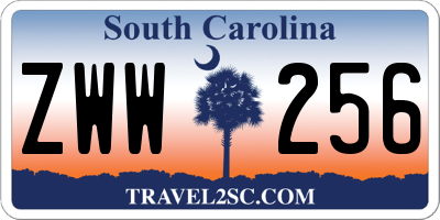 SC license plate ZWW256