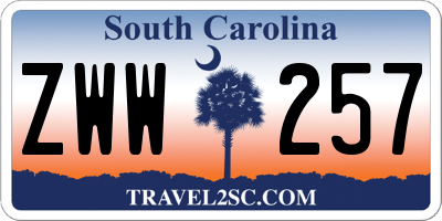 SC license plate ZWW257