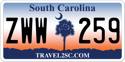 SC license plate ZWW259