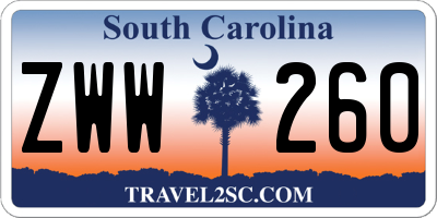 SC license plate ZWW260