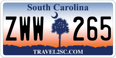 SC license plate ZWW265