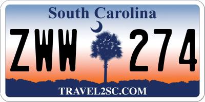 SC license plate ZWW274