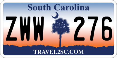 SC license plate ZWW276