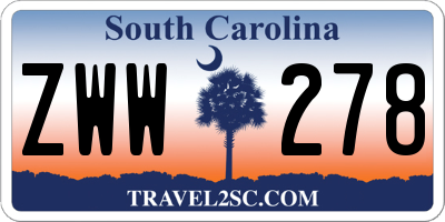 SC license plate ZWW278