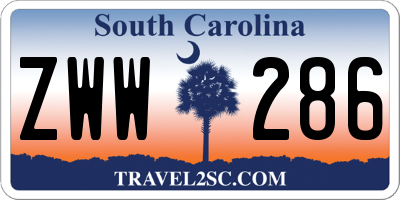SC license plate ZWW286