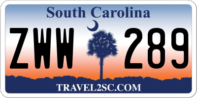 SC license plate ZWW289