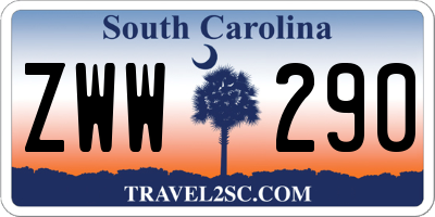 SC license plate ZWW290