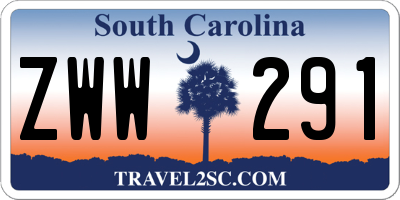 SC license plate ZWW291