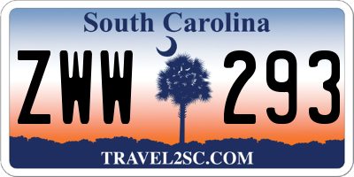 SC license plate ZWW293