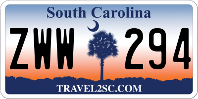 SC license plate ZWW294