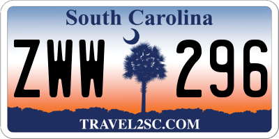 SC license plate ZWW296