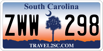 SC license plate ZWW298
