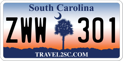 SC license plate ZWW301