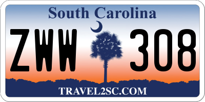 SC license plate ZWW308