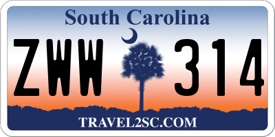 SC license plate ZWW314