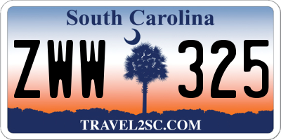 SC license plate ZWW325