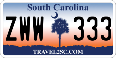 SC license plate ZWW333