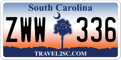 SC license plate ZWW336