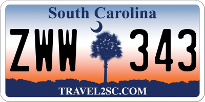 SC license plate ZWW343