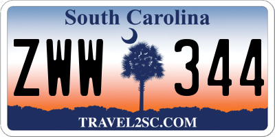 SC license plate ZWW344