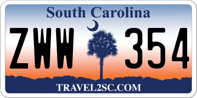 SC license plate ZWW354