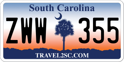 SC license plate ZWW355