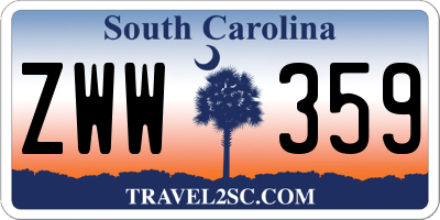 SC license plate ZWW359