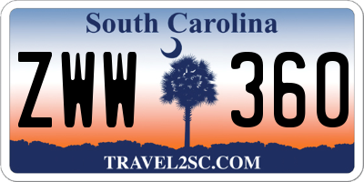 SC license plate ZWW360