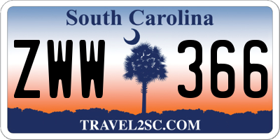 SC license plate ZWW366