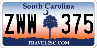 SC license plate ZWW375