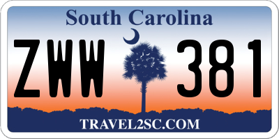 SC license plate ZWW381