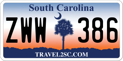 SC license plate ZWW386