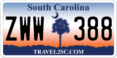 SC license plate ZWW388
