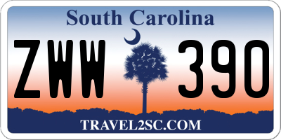 SC license plate ZWW390
