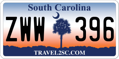 SC license plate ZWW396