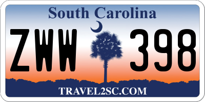 SC license plate ZWW398