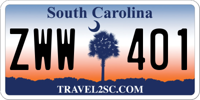 SC license plate ZWW401