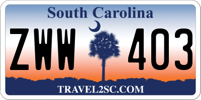 SC license plate ZWW403