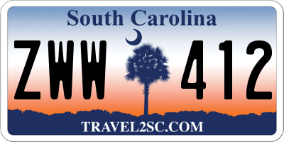 SC license plate ZWW412