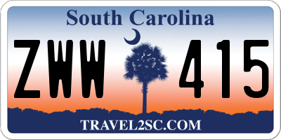 SC license plate ZWW415