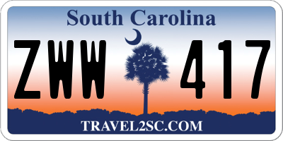 SC license plate ZWW417