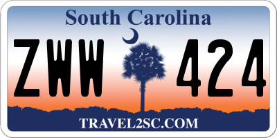 SC license plate ZWW424