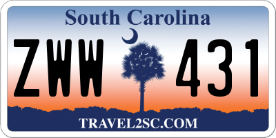 SC license plate ZWW431